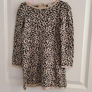 Janie and jack girl cheetah sweater dress sz 4